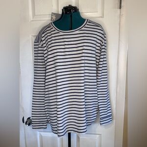 Splendid Navy and White Striped maternity Top